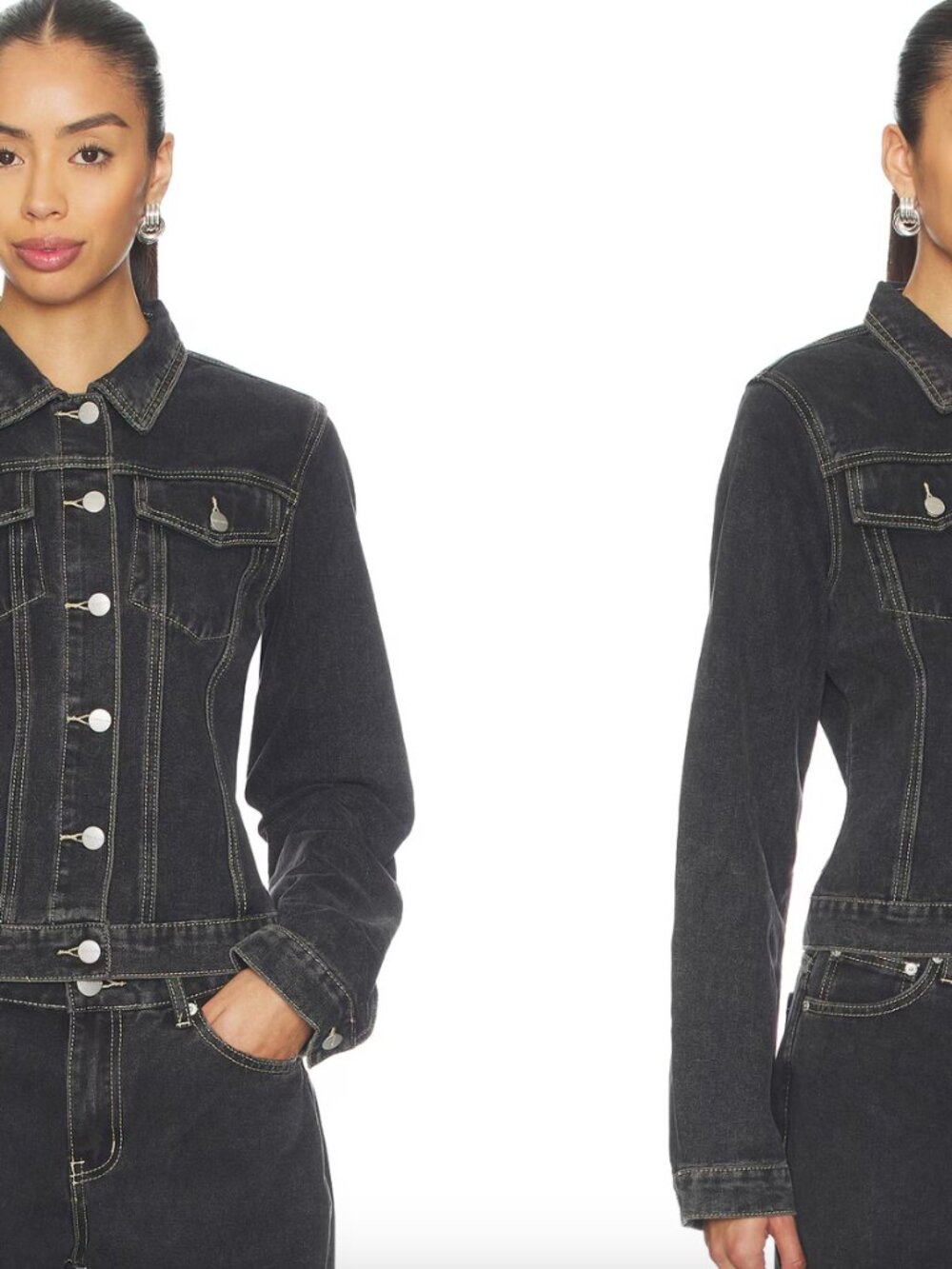 superdown Washed Black Denim Trucker Jacket